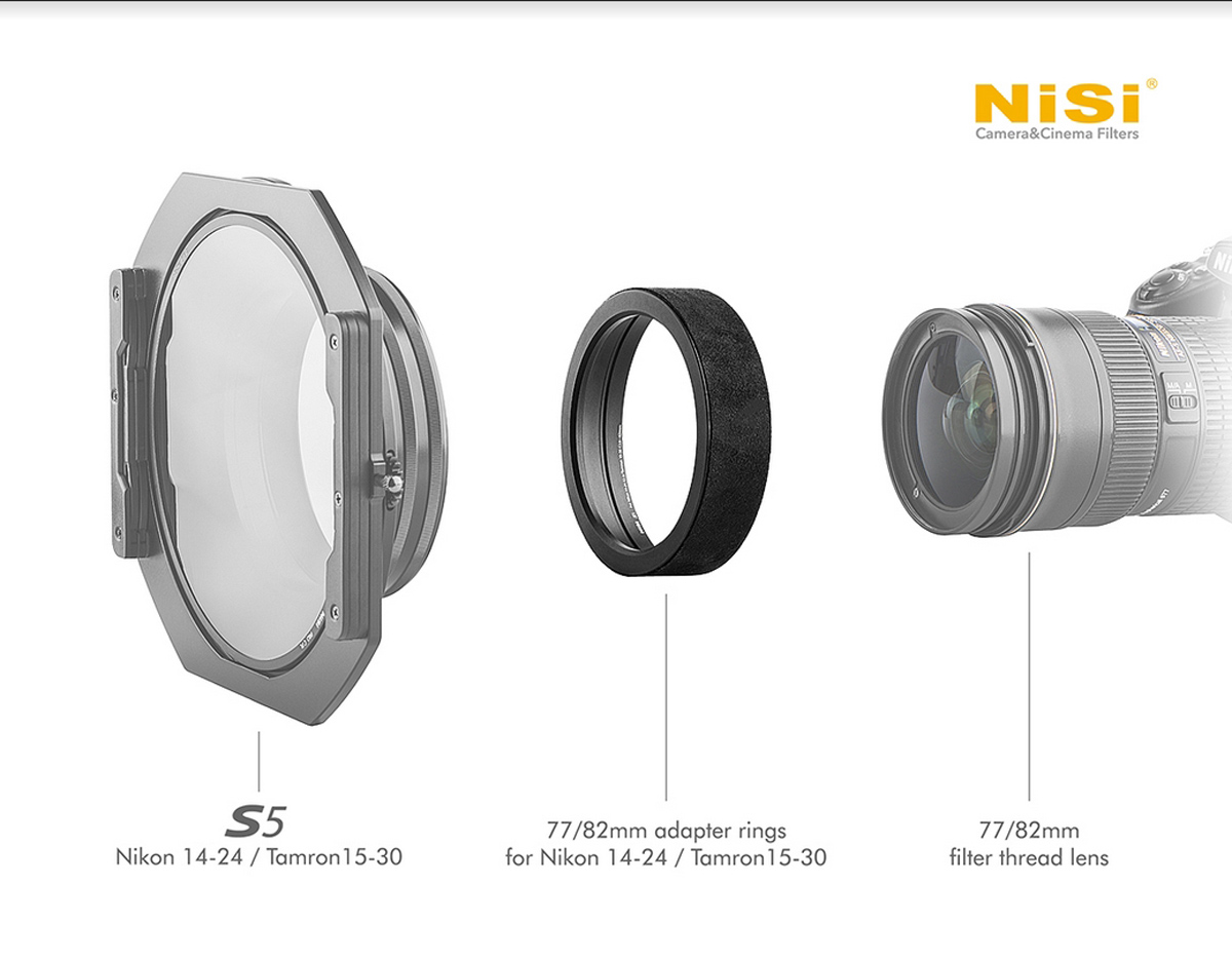 Bague d'adaptation 77mm pour système S5 150mm pour Nikon 2,8/14-24+Tamron 2,8/15-30 mm