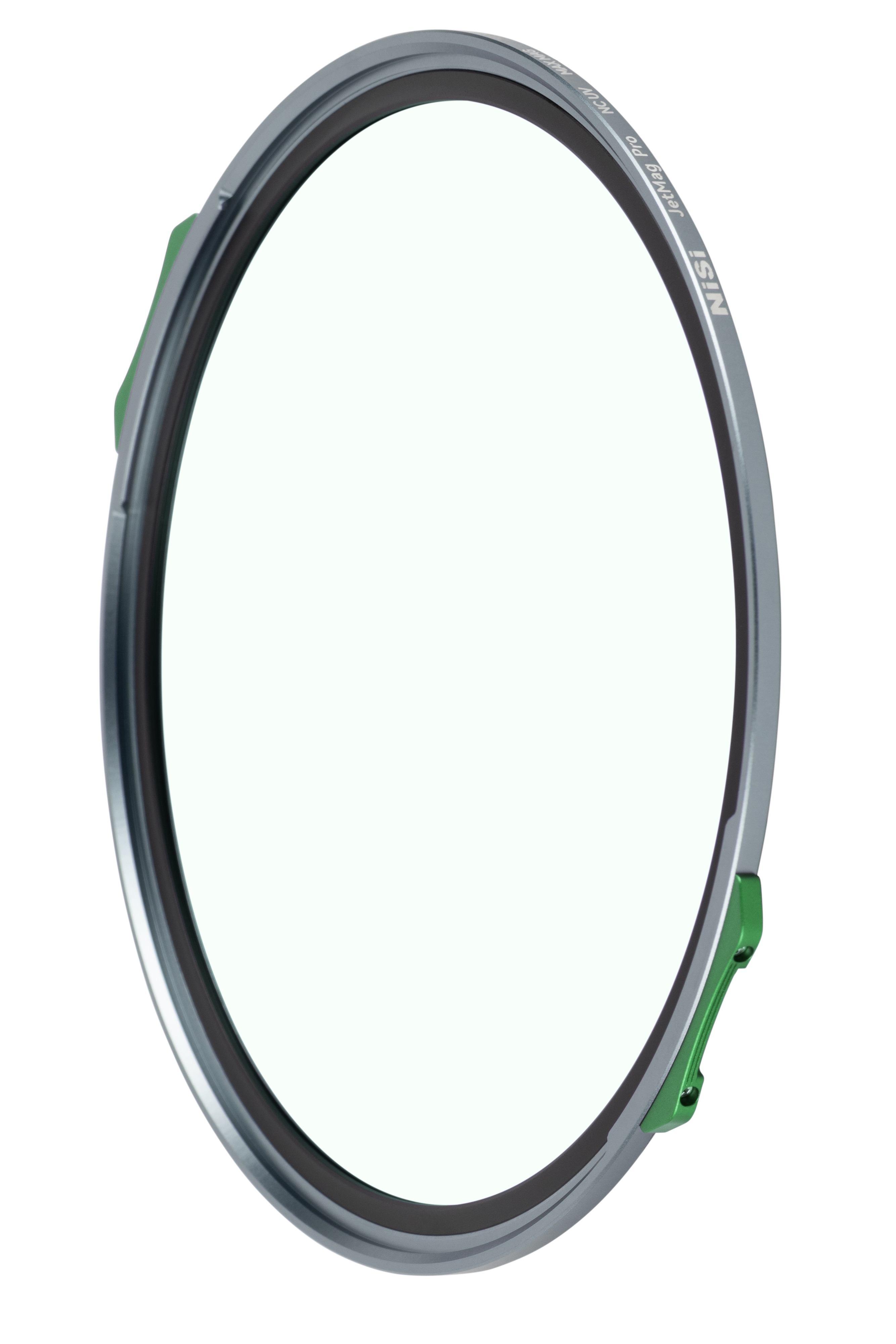 NiSi JetMag Pro NC UV (MAXMAG) in schräger Vorderansicht mit magnetischem Rahmen und klarem UV-Schutzglas